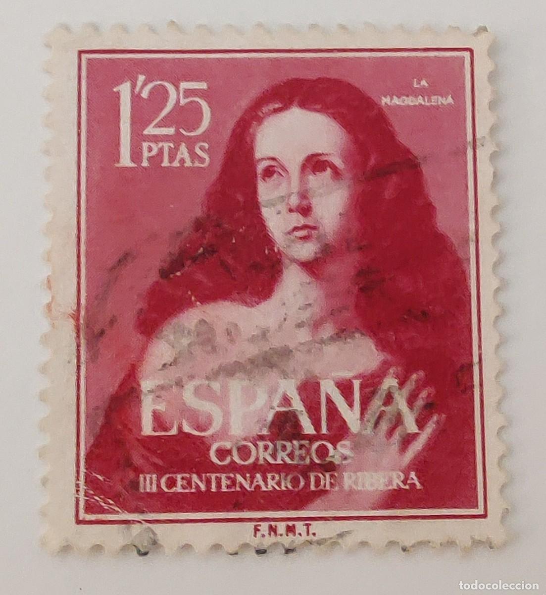 Sellos: Sello. Espa&ntilde;a. Centenario del pintor Jose Ribera. A&ntilde;o 1954. - Foto 5