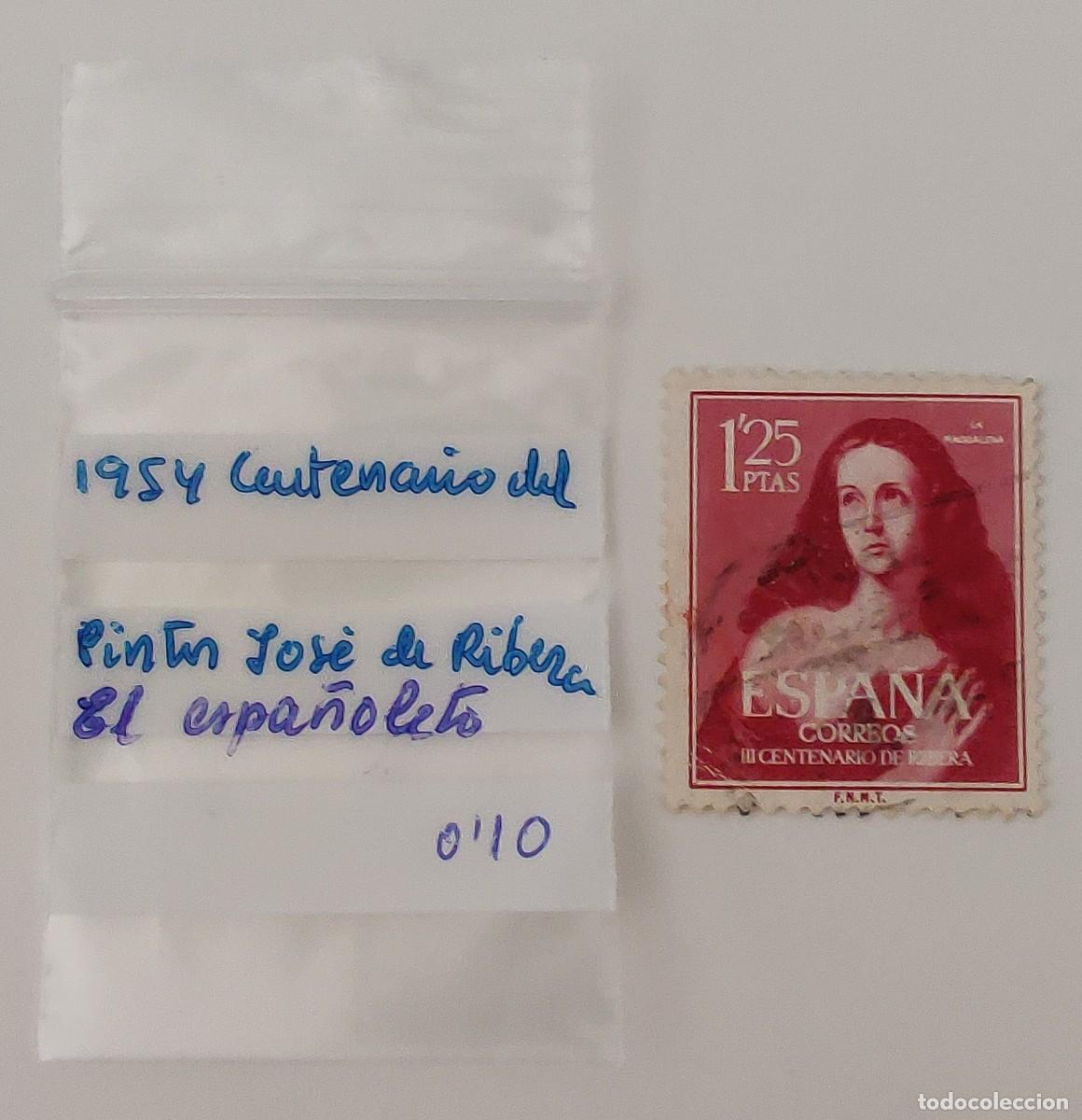 Sellos: Sello. Espa&ntilde;a. Centenario del pintor Jose Ribera. A&ntilde;o 1954. - Foto 6