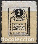 Sellos: Mutualidad de Aduanas, 5 ptas. negro (*) - Foto 1