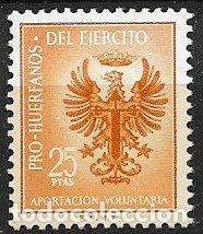 Sellos: Pro Hu&eacute;rfanos del Ej&eacute;rcito, 25 ptas. naranja * * - Foto 1
