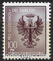 Sellos: Pro Hu&eacute;rfanos del Ej&eacute;rcito, 100 ptas. violeta * * - Foto 1