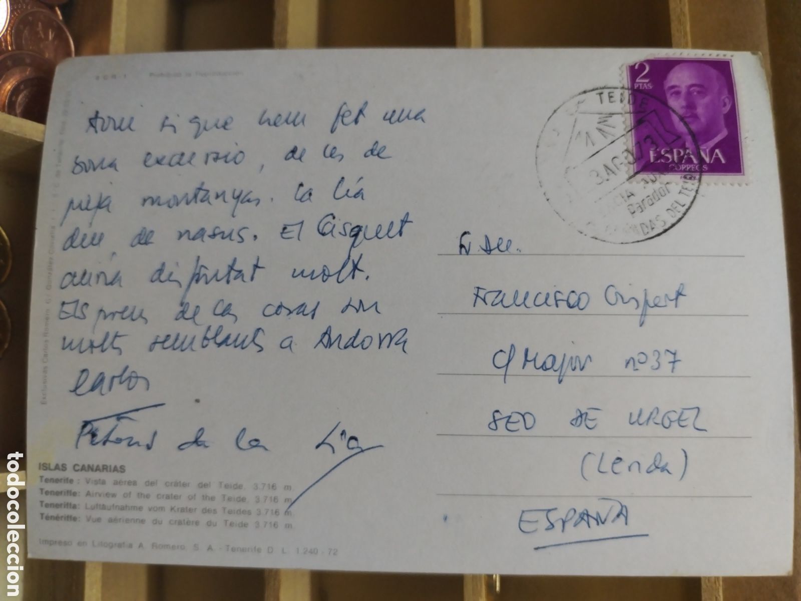 Sellos: POSTAL CON SELLO a&ntilde;o 1973 - Foto 2