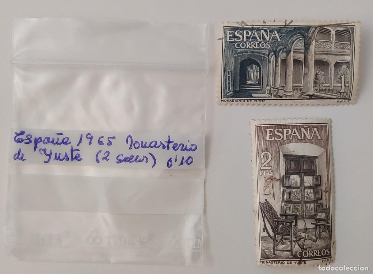 Sellos: 2 Sellos. Espa&ntilde;a. Monasterio de Yuste. A&ntilde;o 1965. - Foto 2