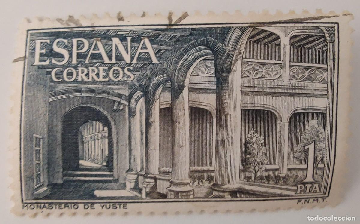 Sellos: 2 Sellos. Espa&ntilde;a. Monasterio de Yuste. A&ntilde;o 1965. - Foto 3