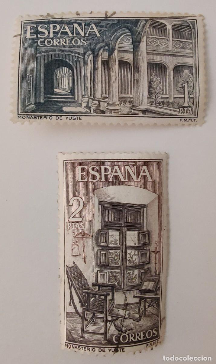 Sellos: 2 Sellos. Espa&ntilde;a. Monasterio de Yuste. A&ntilde;o 1965. - Foto 6