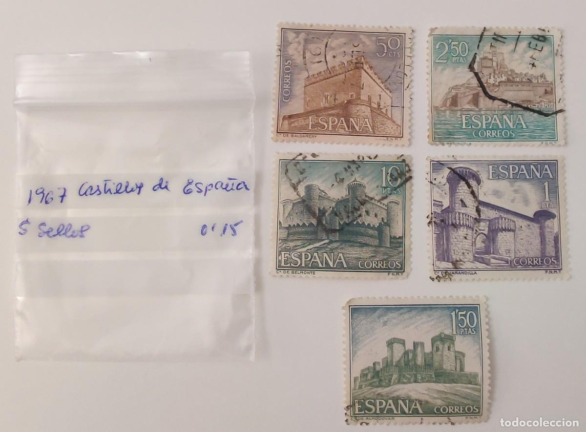Sellos: 5 Sellos. Espa&ntilde;a. Castillos. A&ntilde;o 1967. - Foto 2