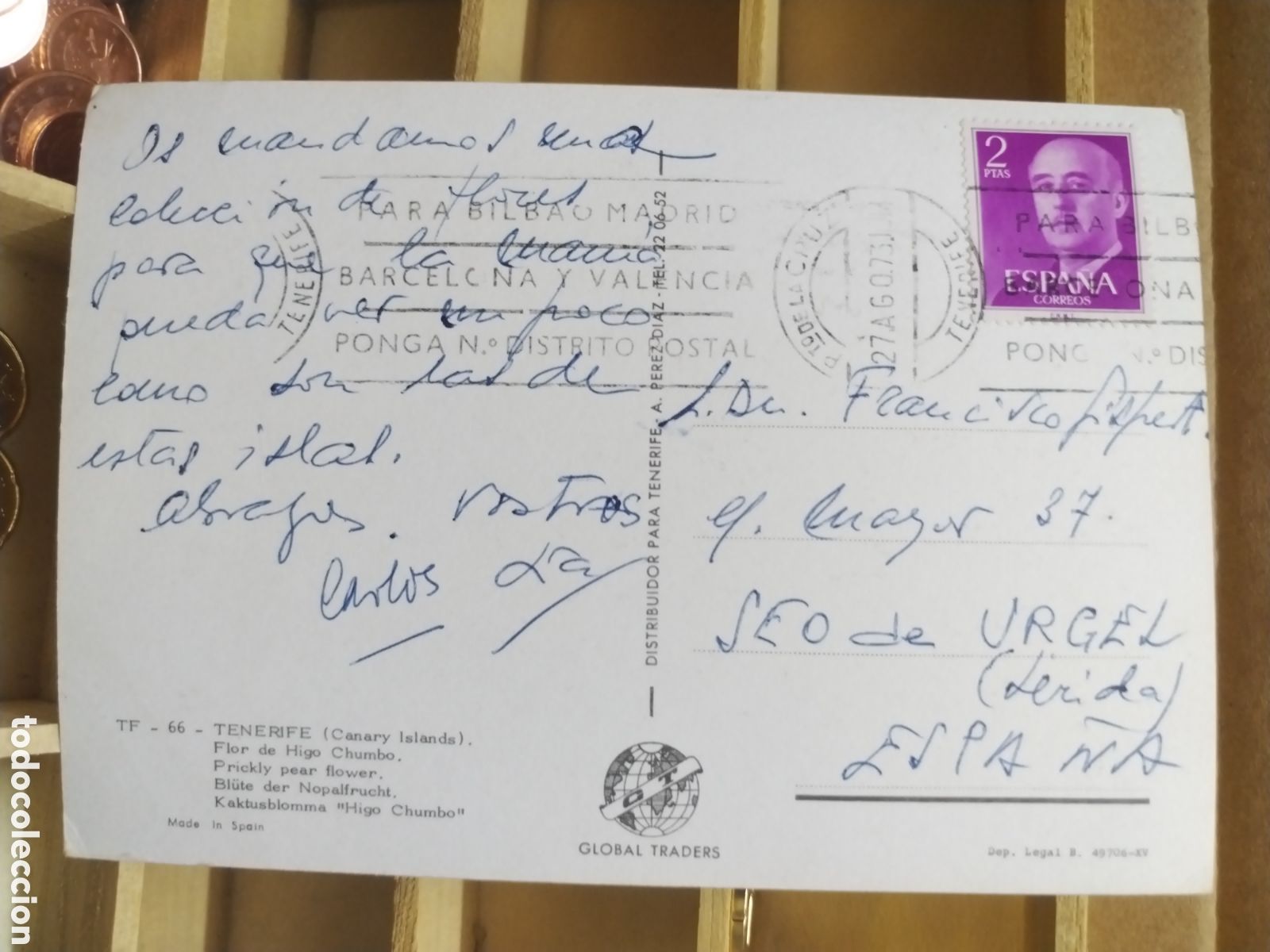 Sellos: POSTAL CON SELLO a&ntilde;o 1973 - Foto 2