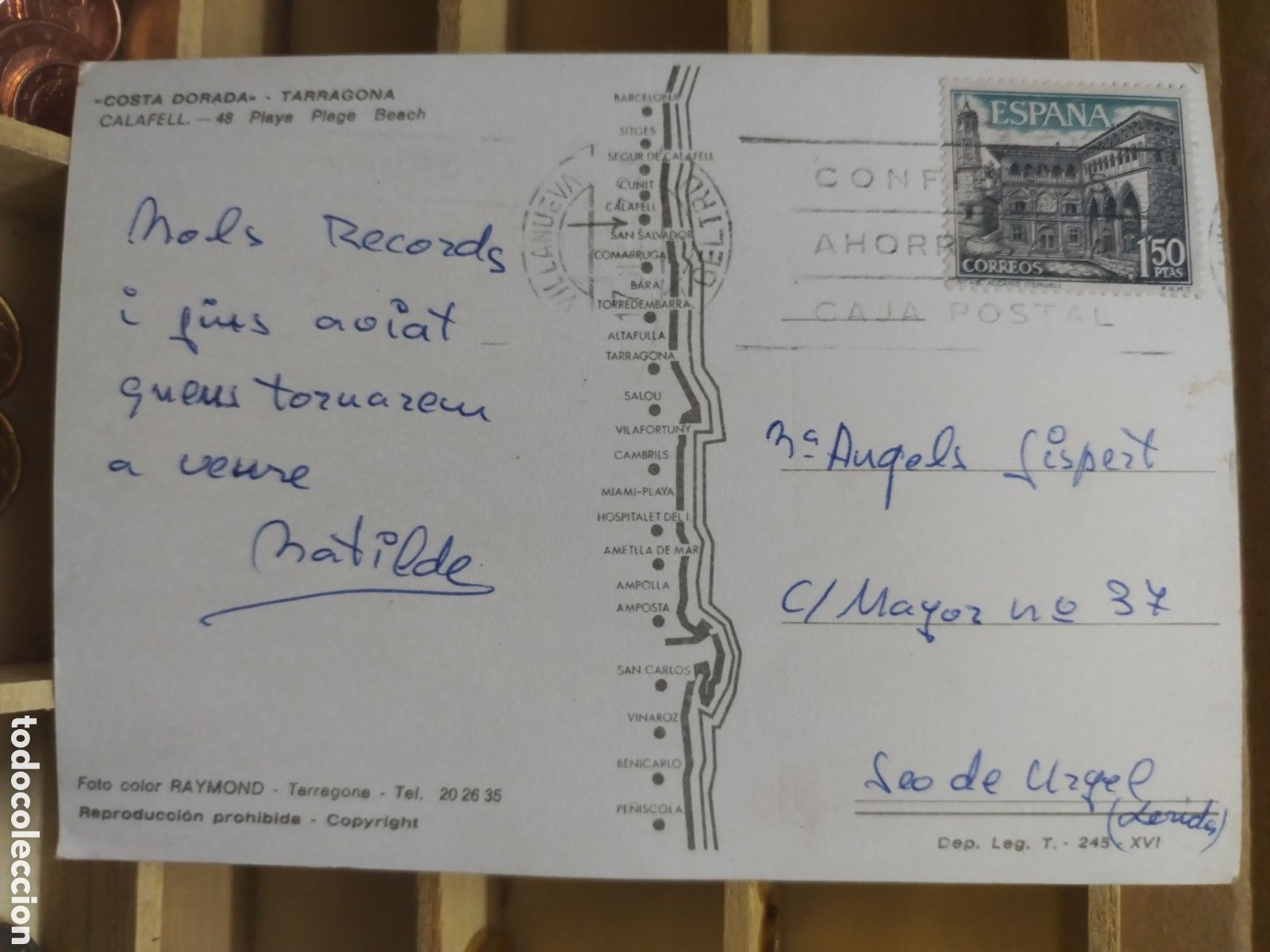 Sellos: POSTAL CON SELLO a&ntilde;os 70 - Foto 2