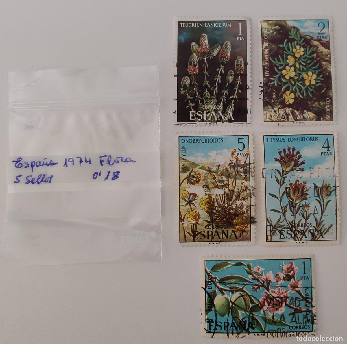 Sellos: 5 Sellos. Espa&ntilde;a. Flora. A&ntilde;o 1974. - Foto 10