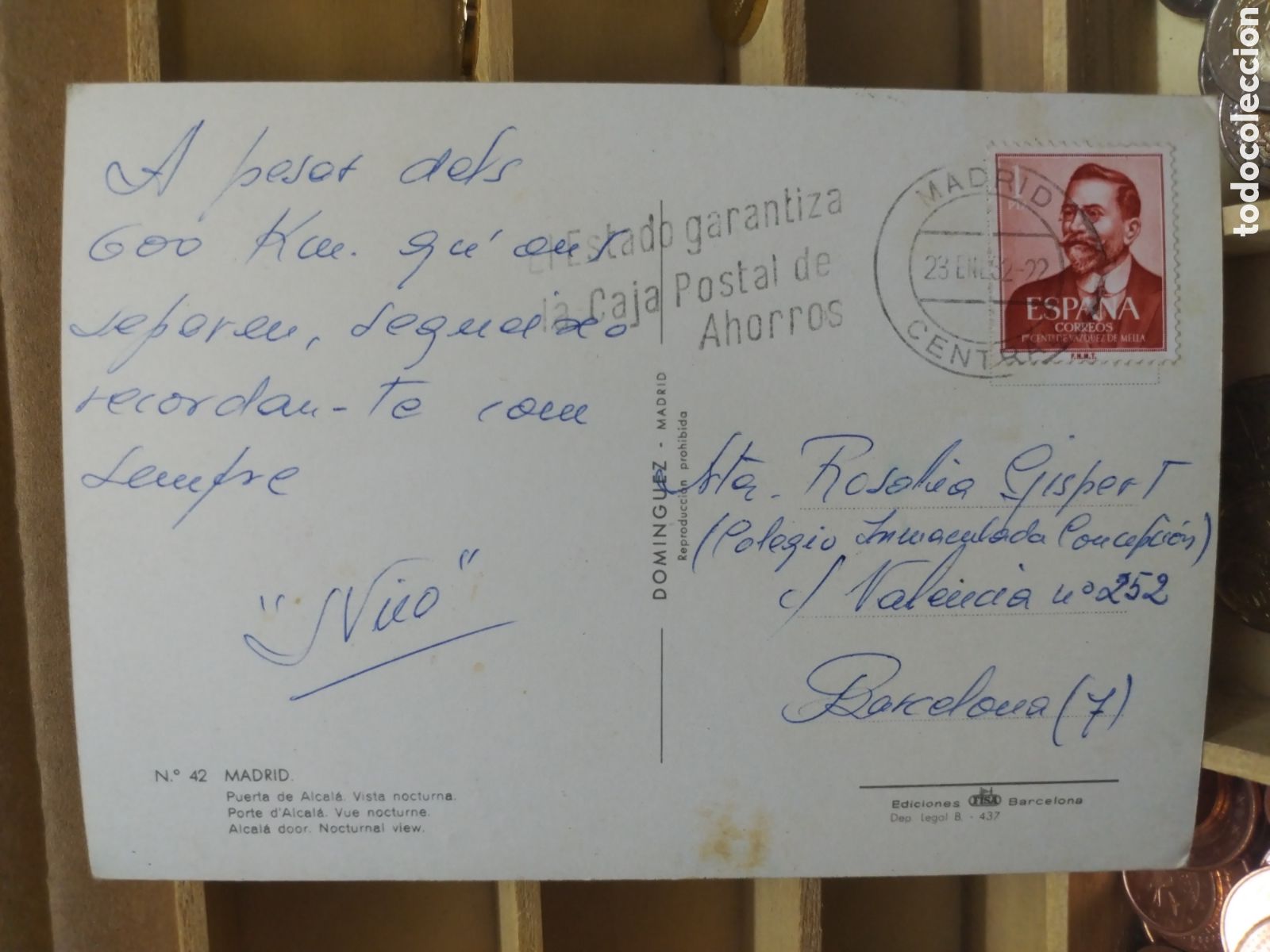 Sellos: POSTAL DE ESPA&Ntilde;A a&ntilde;o 1952 - Foto 2