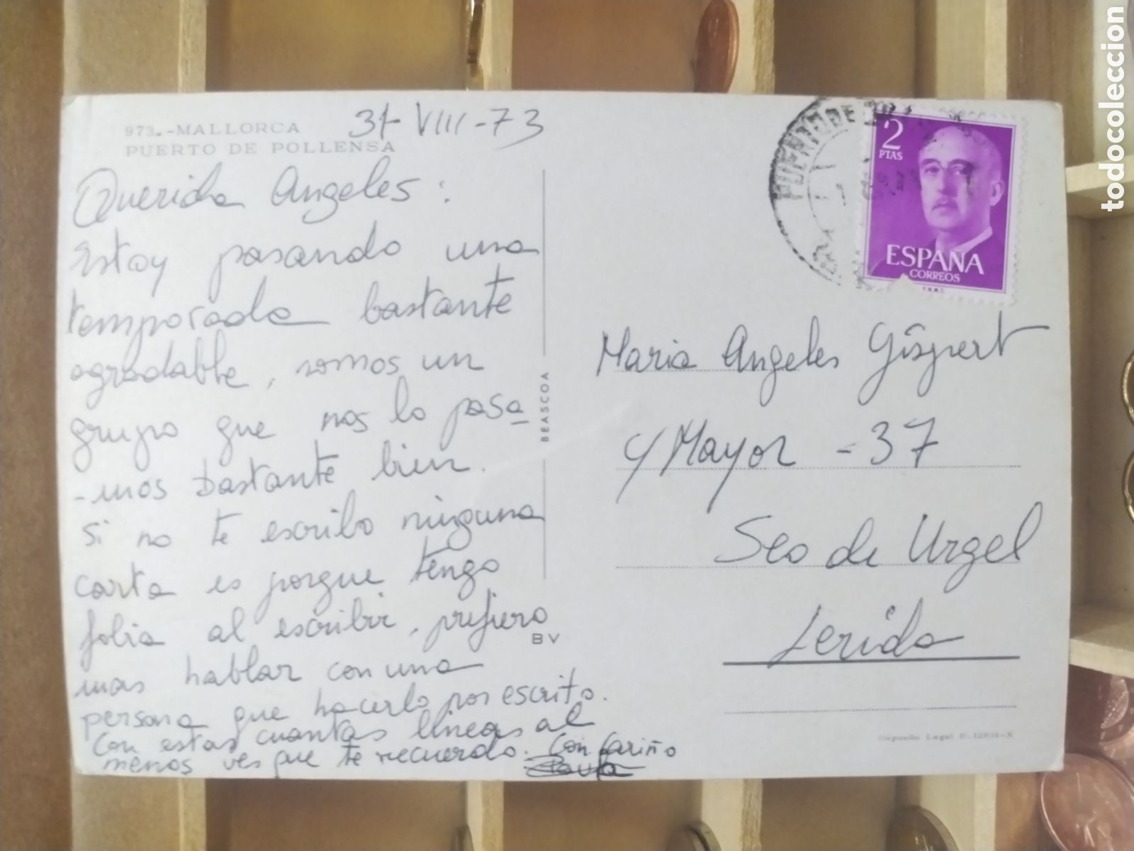 Sellos: POSTAL DE ESPA&Ntilde;A CON SELLO a&ntilde;o 1973 - Foto 2
