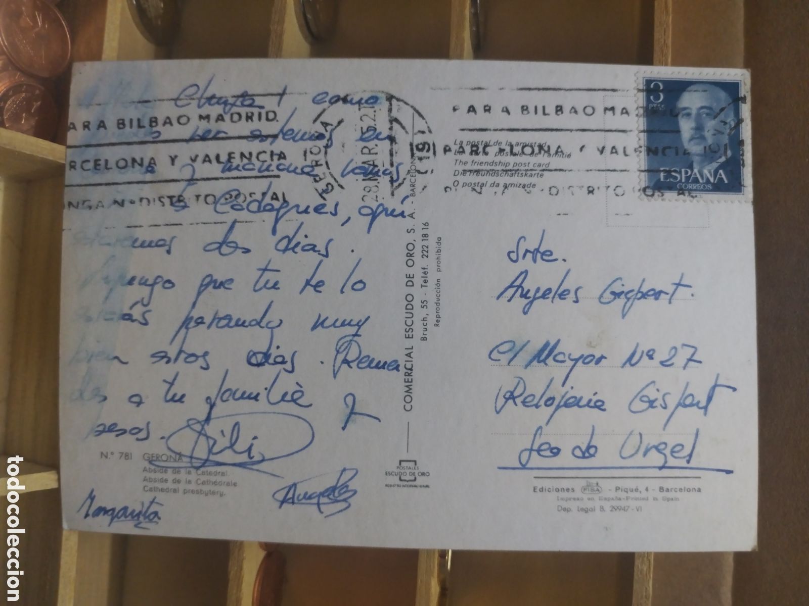 Sellos: POSTAL DE ESPA&Ntilde;A CON SELLO a&ntilde;o 1952 - Foto 2