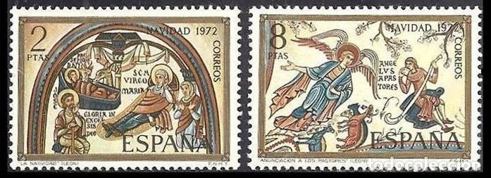 Sellos: ESPA&Ntilde;A 1972 - NAVIDAD - EDIFIL 2115/2116* - Foto 1