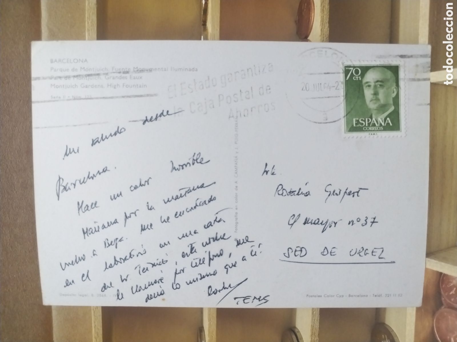 Sellos: POSTAL DE ESPA&Ntilde;A CON SELLO a&ntilde;o 1964 - Foto 2