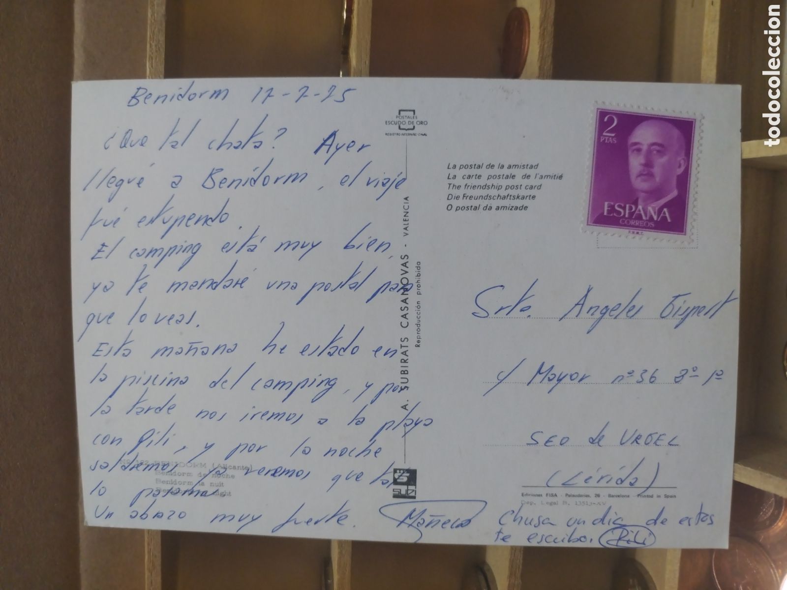 Sellos: POSTAL DE ESPA&Ntilde;A CON SELLO a&ntilde;o 1975 - Foto 2