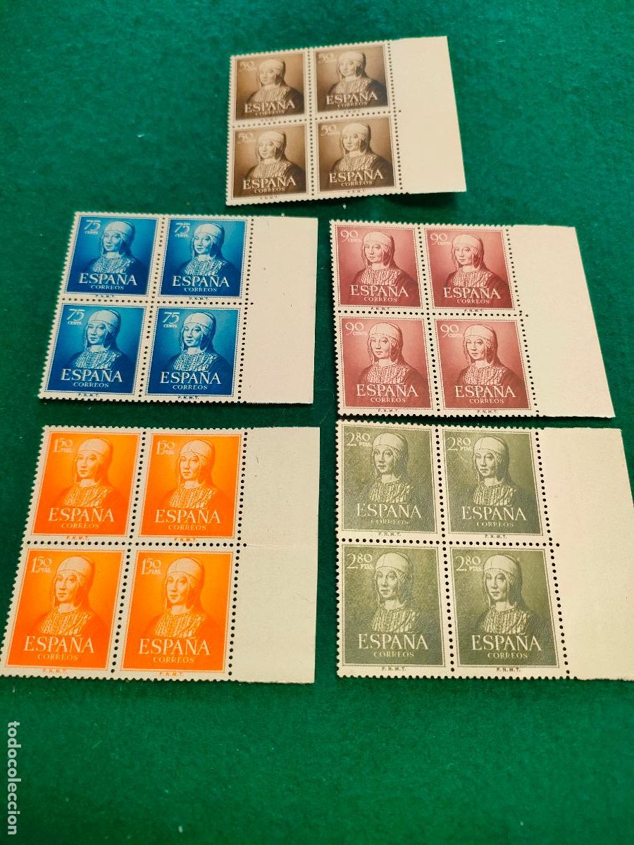 Sellos: EDIFIL 1092-96 SELLOS NUEVOS EN BLOQUE DE 4 - Foto 1