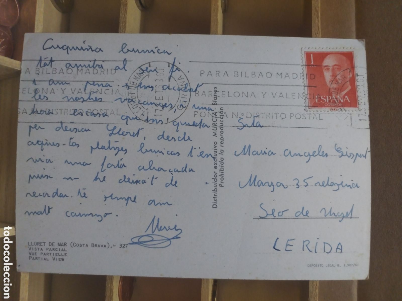 Sellos: POSTAL CON SELLO DE ESPA&Ntilde;A a&ntilde;o 1963 - Foto 2