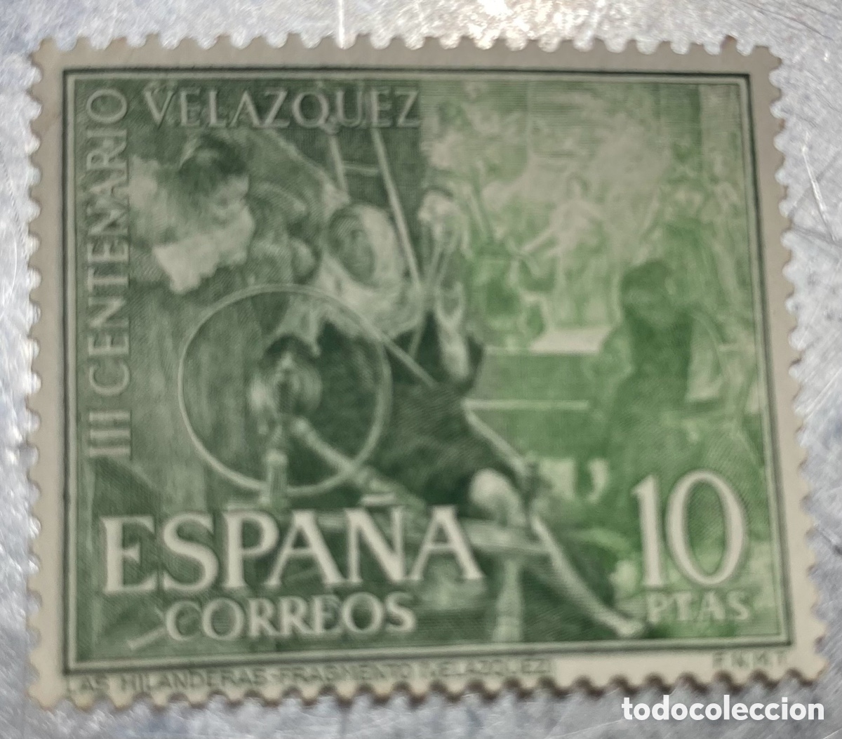 Sellos: Sello Espa&ntilde;a 10 pesetas Velazquez - Foto 1