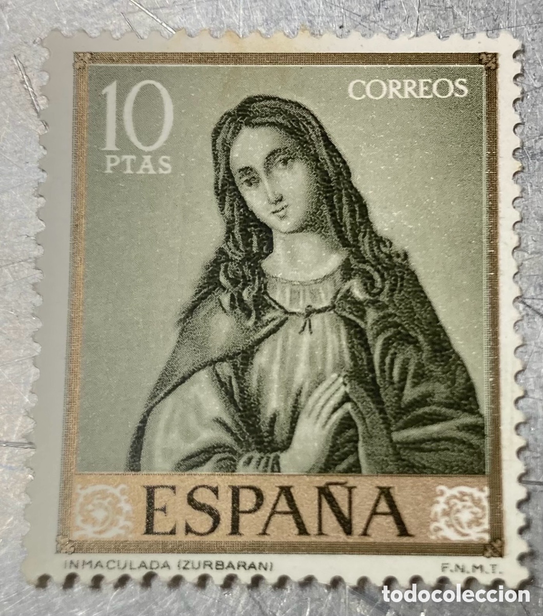 Sellos: Sello Espa&ntilde;a Inmaculada 10 pesetas - Foto 1