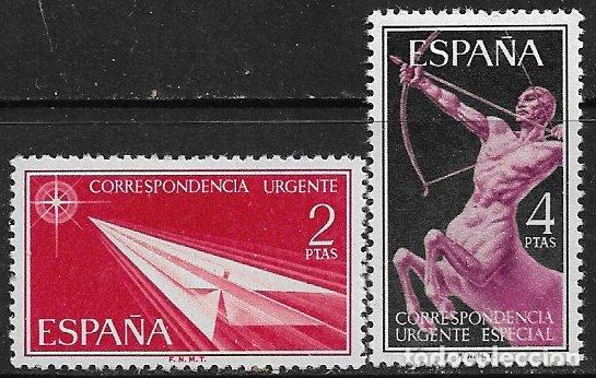 Sellos: 1956 Alegor&iacute;as, EDIFIL n&ordm; 1185 y 1186 * * - Foto 1