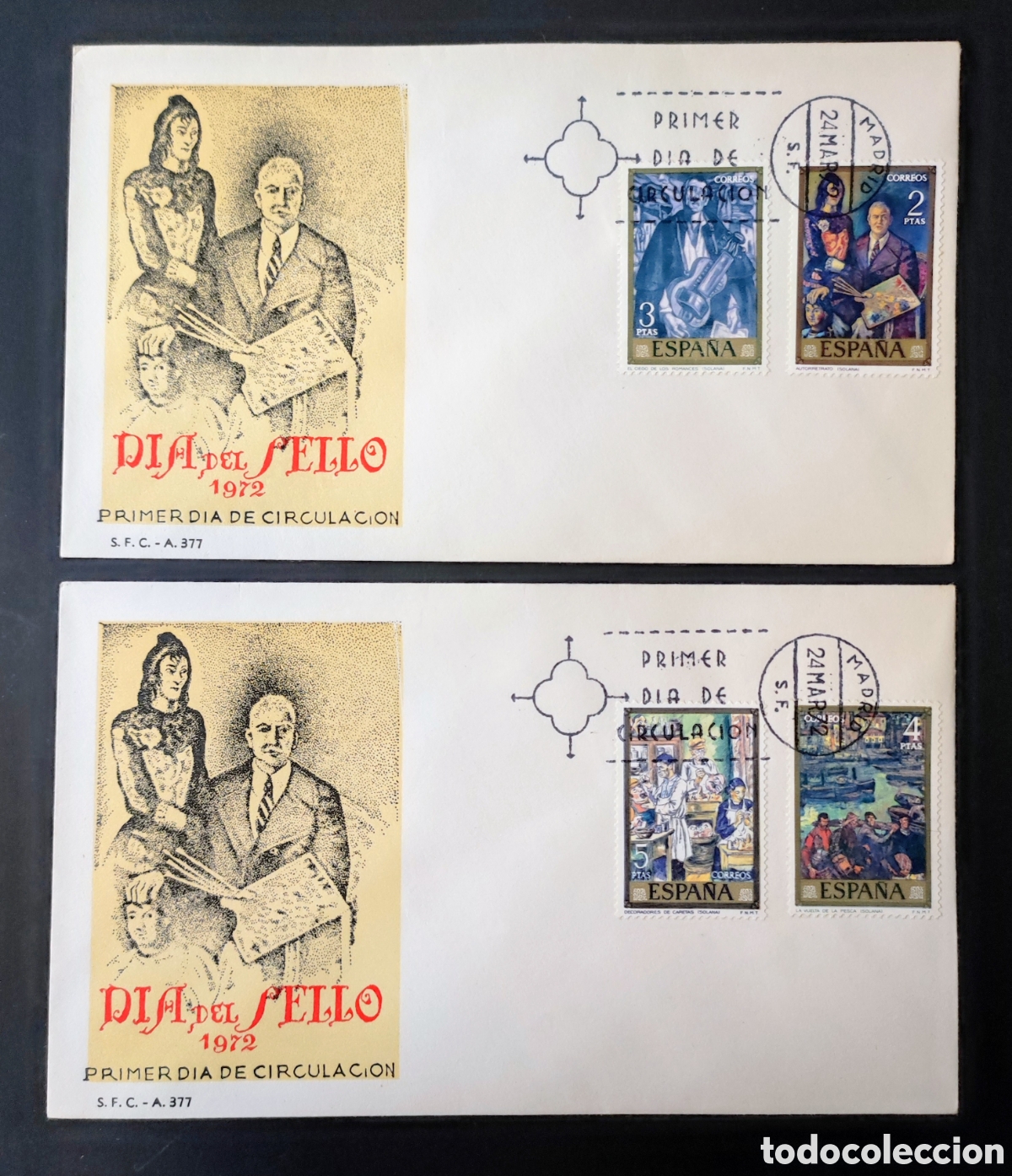 Sellos: Espa&ntilde;a. 1972. D&iacute;a del sello - Foto 2