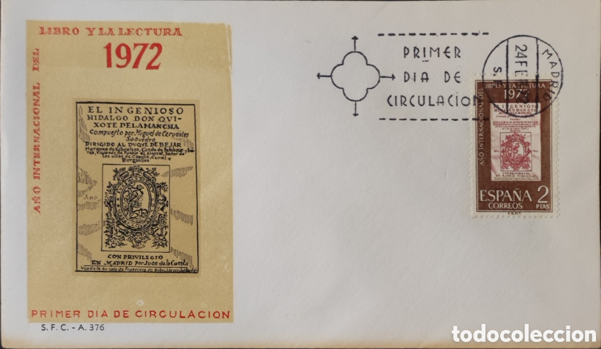 Sellos: Espa&ntilde;a. 1972. A&ntilde;o internacional del libro y la lectura - Foto 1