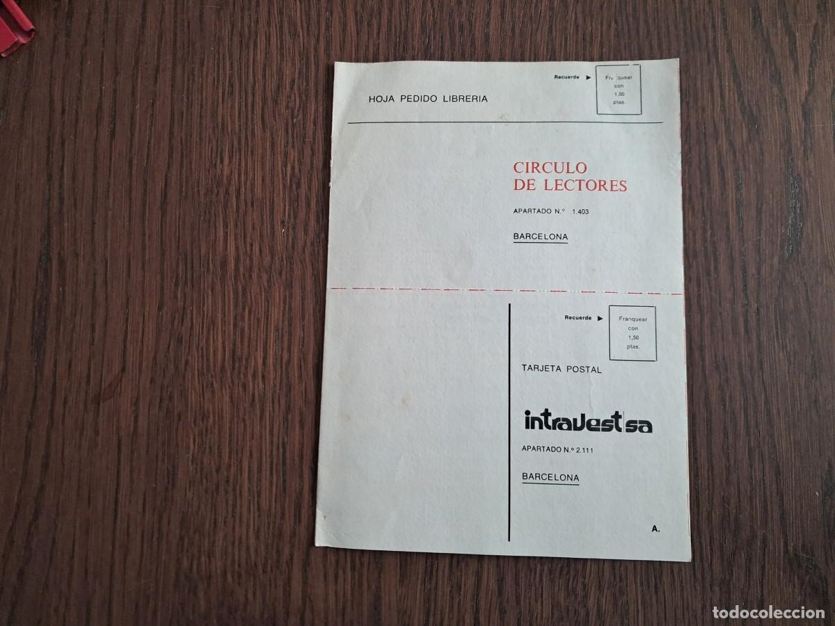 Sellos: tarjeta postal, hoja pedido librer&iacute;a, c&iacute;rculo de lectores. - Foto 1