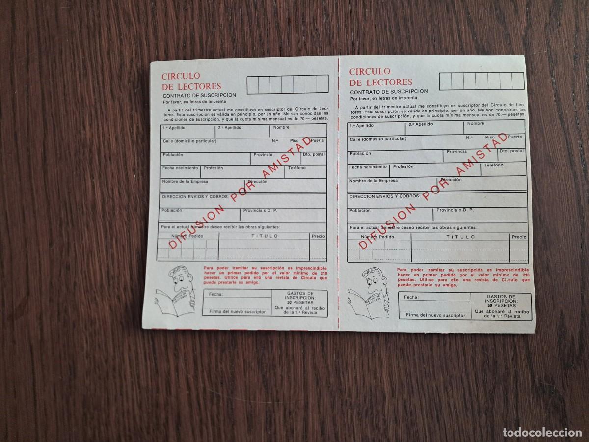 Sellos: tarjeta postal, hoja pedido librer&iacute;a, c&iacute;rculo de lectores. - Foto 3