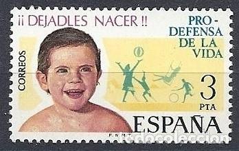 Sellos: ESPA&Ntilde;A 1975 - PRO DEFENSA DE LA VIDA - EDIFIL 2282* - Foto 1