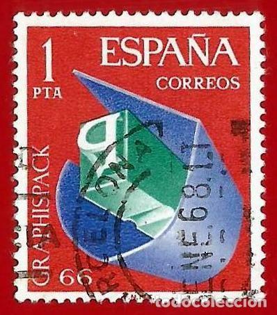 Sellos: Espa&ntilde;a. Spain. 1966. Edifil # 1709. GRAPHISPACK 66 - Foto 1