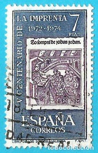 Sellos: Espa&ntilde;a. 1973. Edifil # 2165. V Centenario de la Imprenta. EL Libro de los Sue&ntilde;os - Foto 1