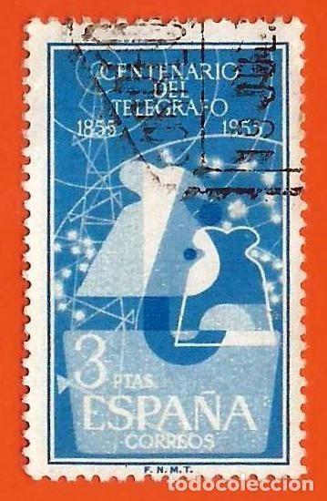 Sellos: Espa&ntilde;a. 1955. Edifil # 1182. I Centenario del Telegrafo - Foto 1