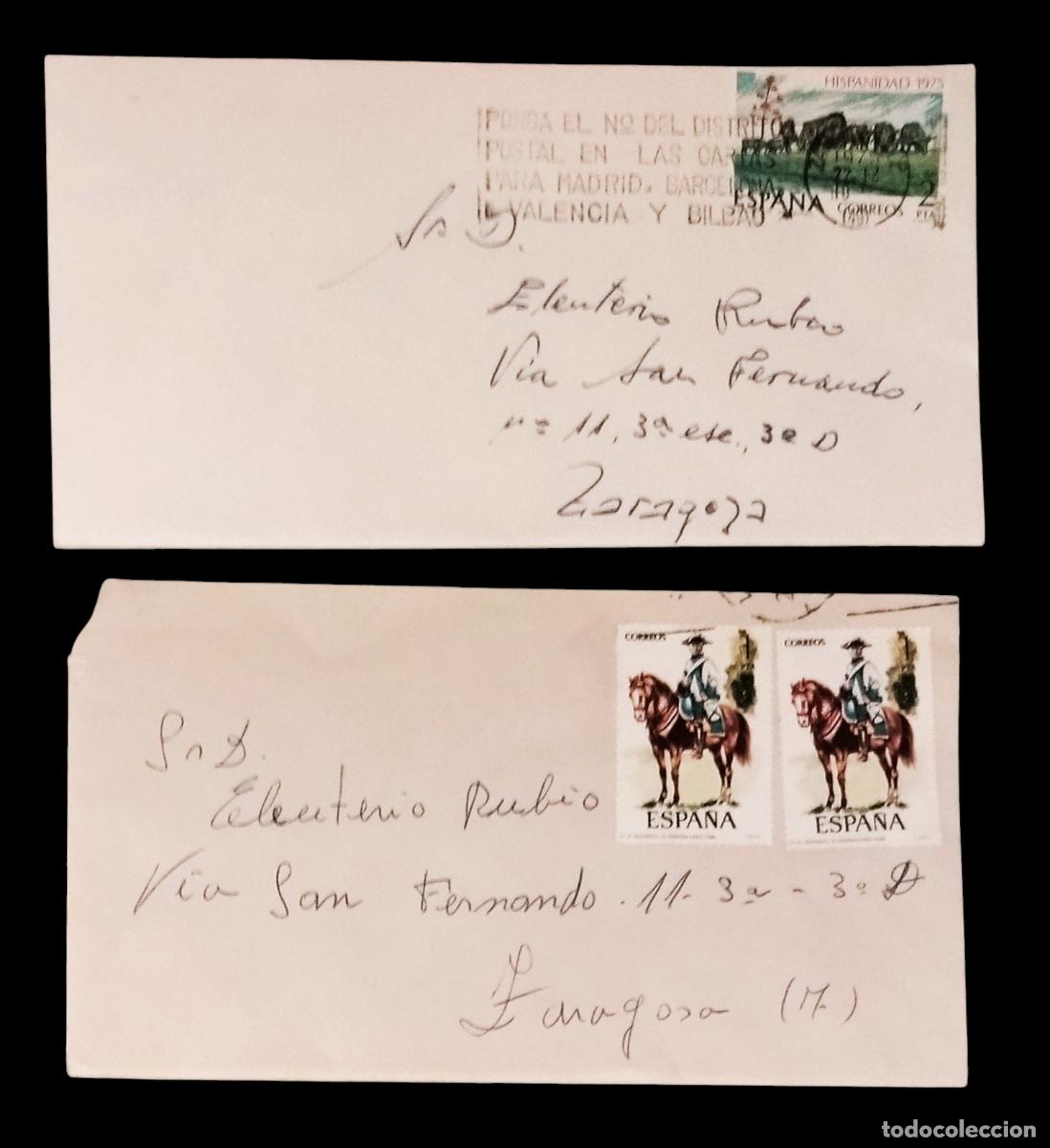 Sellos: 2 CARTAS CIRCULADAS DE ZARAGOZA A ZARAGOZA. - Foto 1