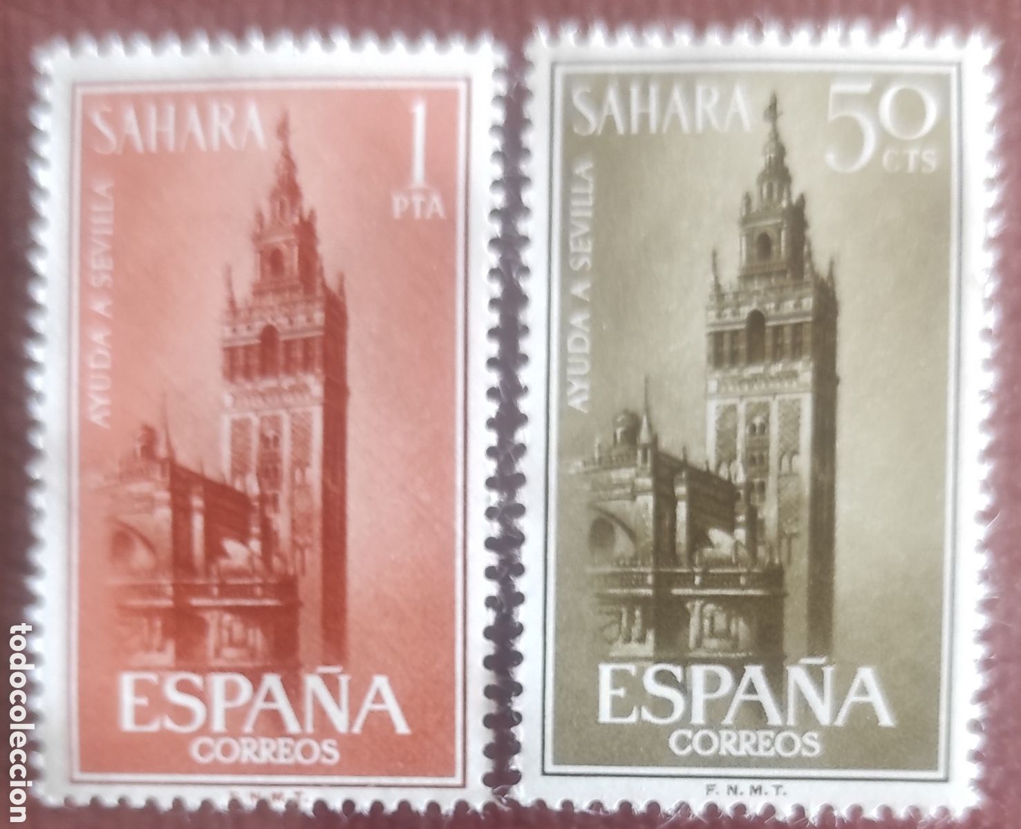 Sellos: 2 sellos Espa&ntilde;a. Ayuda a Sevilla. - Foto 1