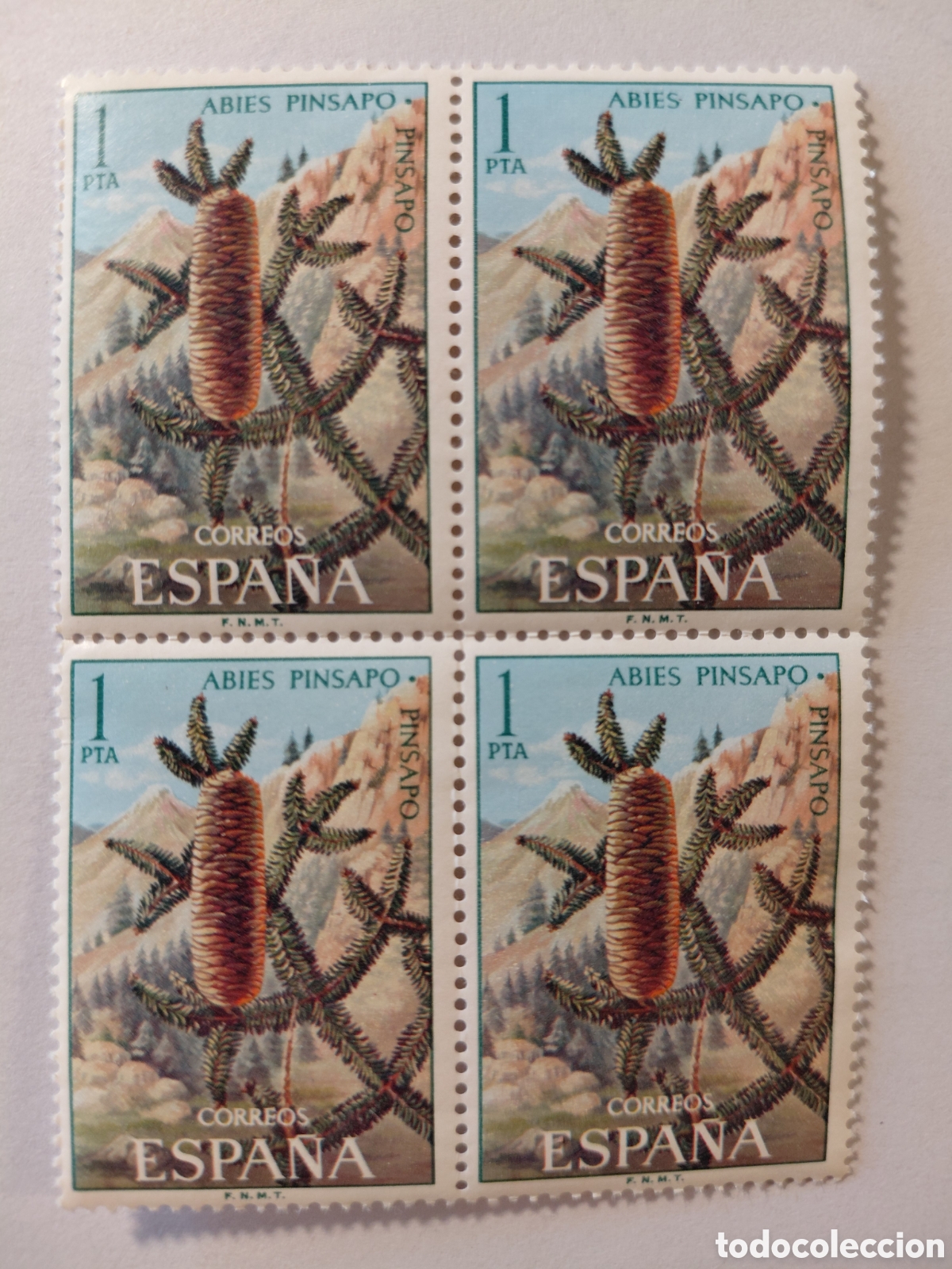 Sellos: Bloque 4x1 pta Aries Pinsapo 1972 - Foto 1