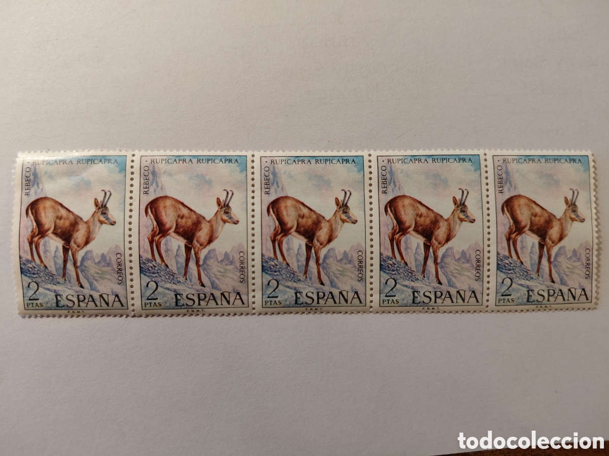 Sellos: Bloque 5x2 ptas Rebeco 1972 - Foto 1