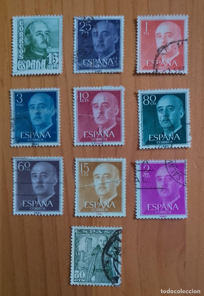 Sellos: ESPA&Ntilde;A - LOTE DE 10 SELLOS DE FRANCISCO FRANCO. - Foto 1