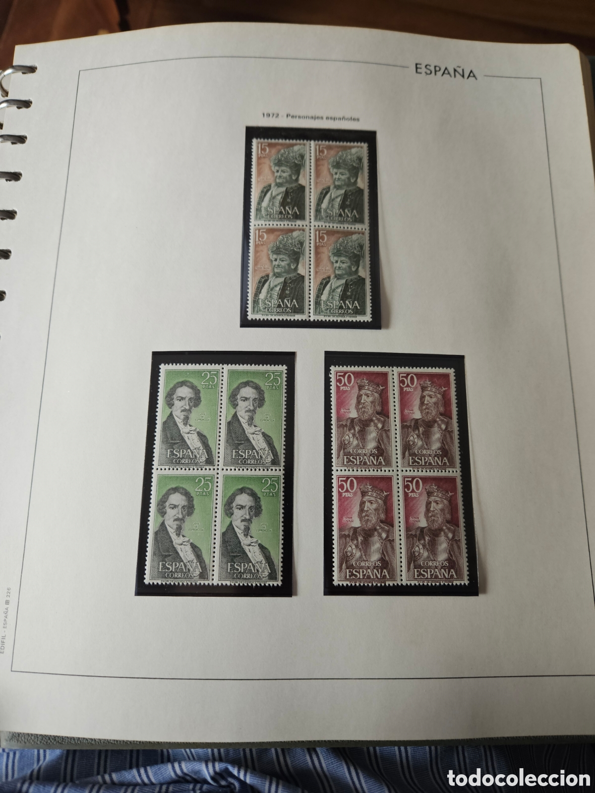 Sellos: Sellos Espa&ntilde;a A&ntilde;o 1972 completo en bloques de 4