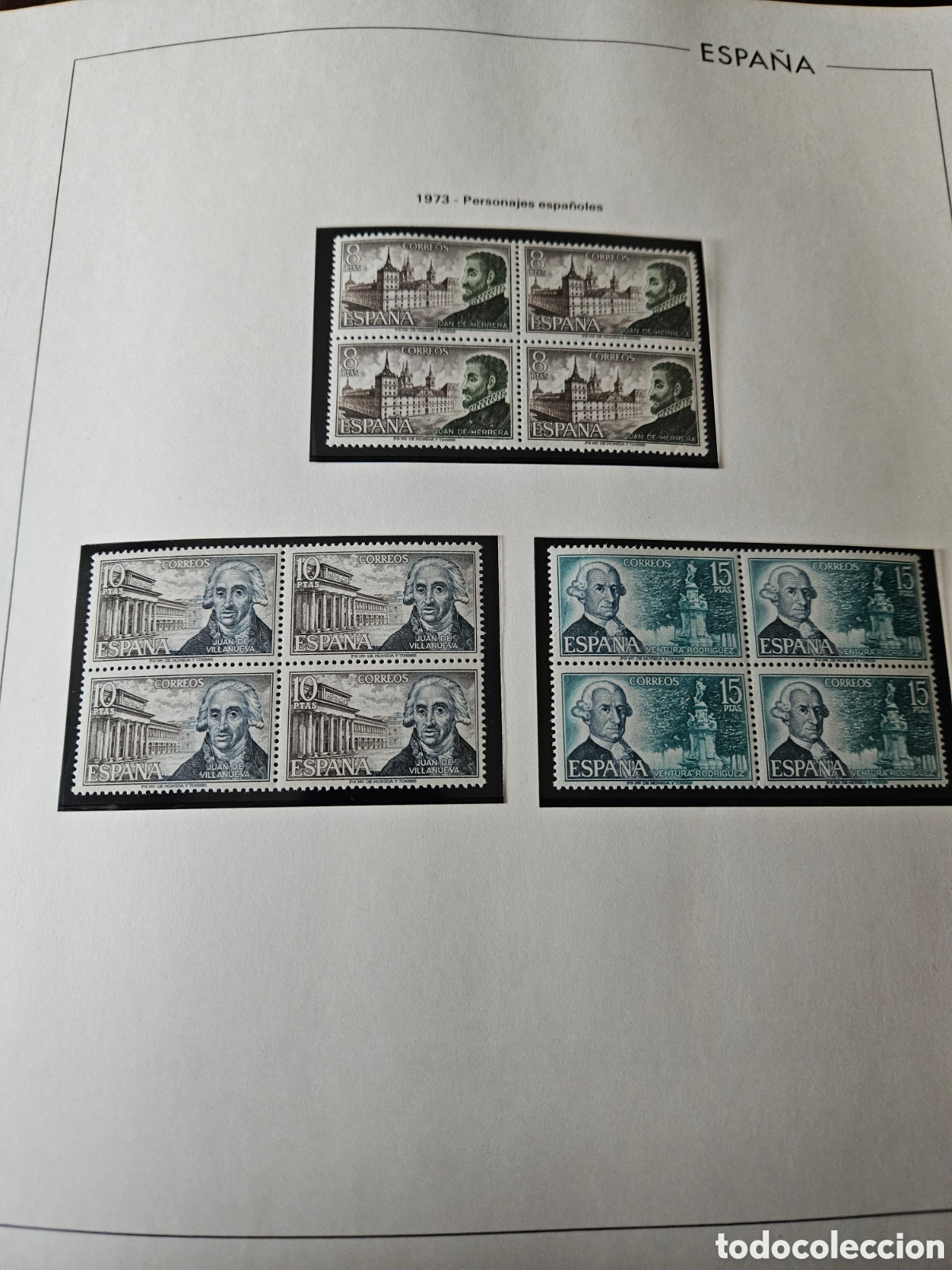 Sellos: Sellos de Espa&ntilde;a a&ntilde;o 1973 en bloques de 4