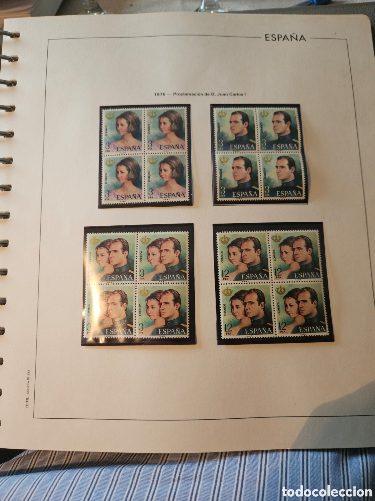 Sellos: Sellos de Espa&ntilde;a a&ntilde;o 1975 en bloques de 4