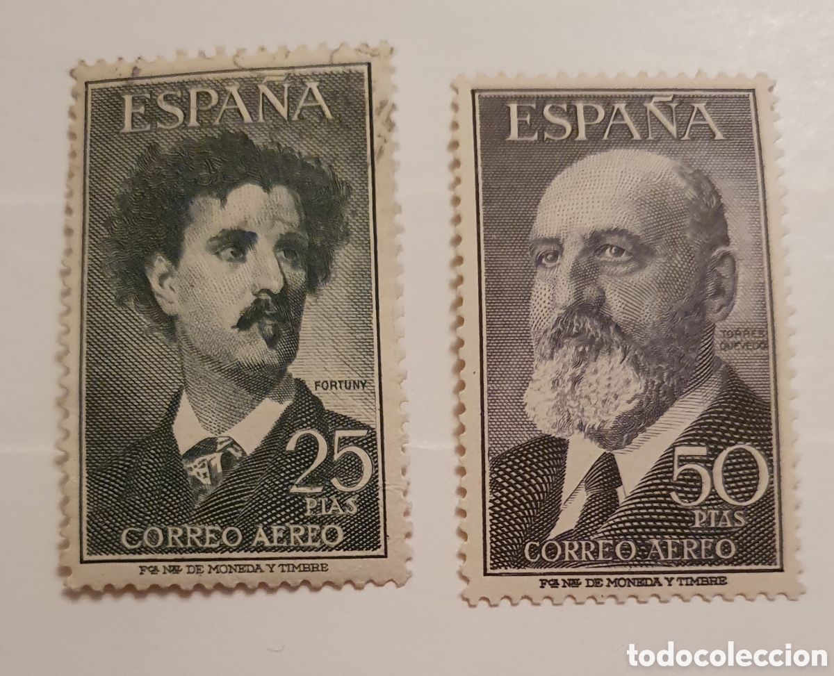 Sellos: Edifil 1164 y 1165 Fortuny y Torres Quevedo