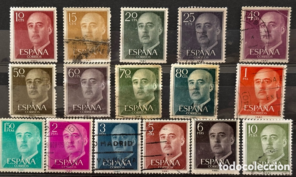 Sellos: Espa&ntilde;a - Sellos Series B&aacute;sicas Franco 1955-1975 - Foto 1