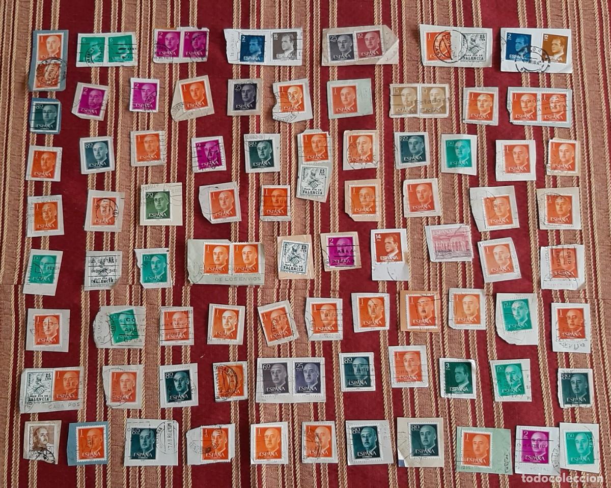 Sellos: (ESPA&Ntilde;A) LOTE DE SELLOS CON PAPEL EN USADO - Foto 1