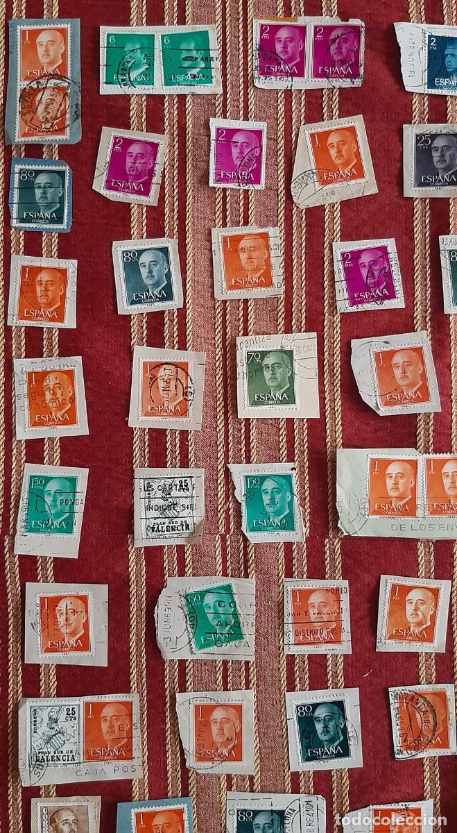 Sellos: (ESPA&Ntilde;A) LOTE DE SELLOS CON PAPEL EN USADO - Foto 2