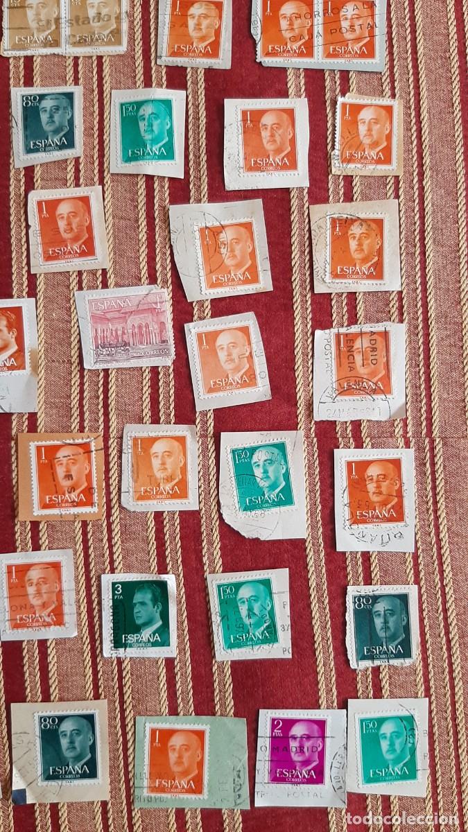 Sellos: (ESPA&Ntilde;A) LOTE DE SELLOS CON PAPEL EN USADO - Foto 6