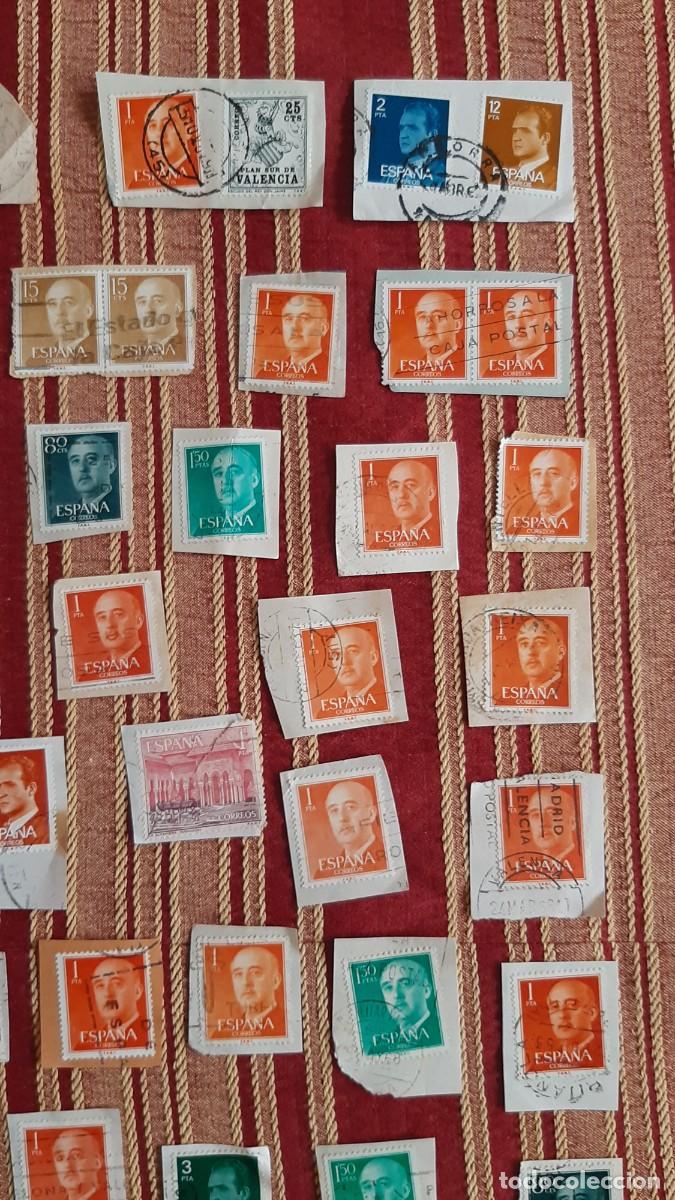 Sellos: (ESPA&Ntilde;A) LOTE DE SELLOS CON PAPEL EN USADO - Foto 7