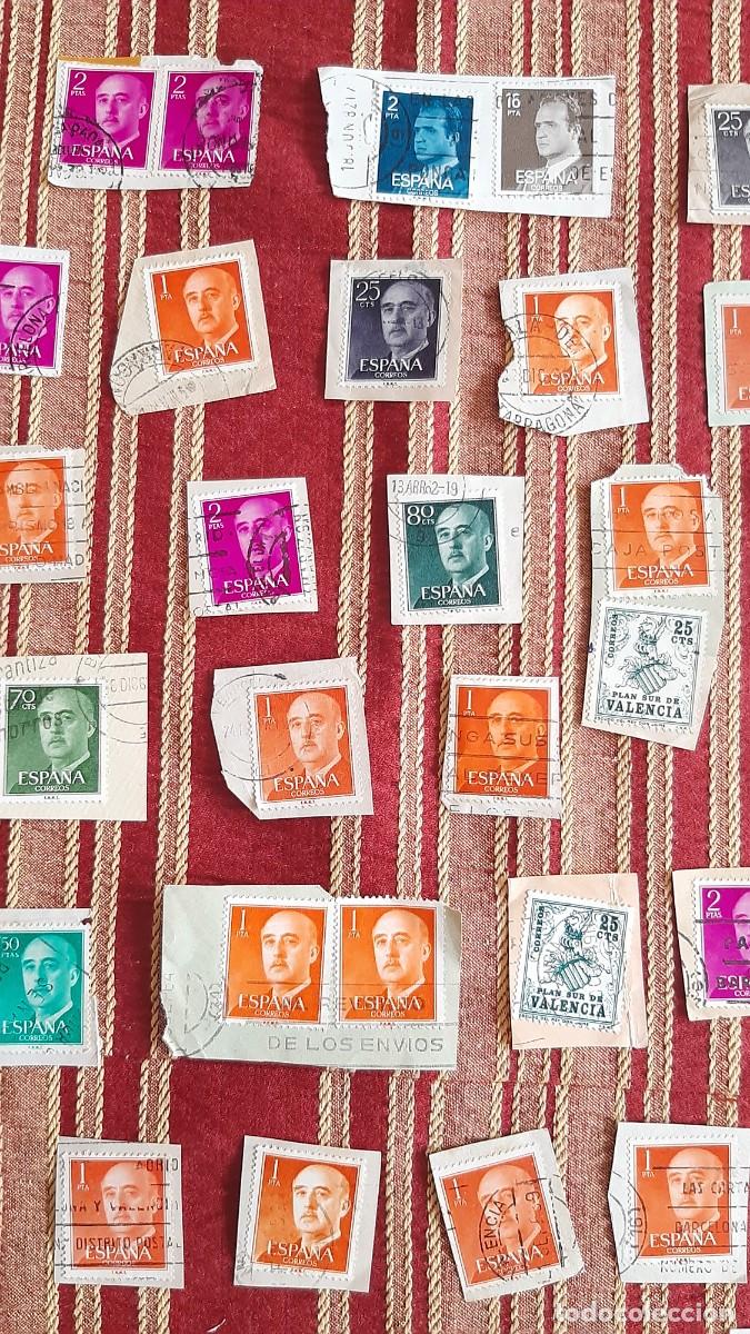 Sellos: (ESPA&Ntilde;A) LOTE DE SELLOS CON PAPEL EN USADO - Foto 9