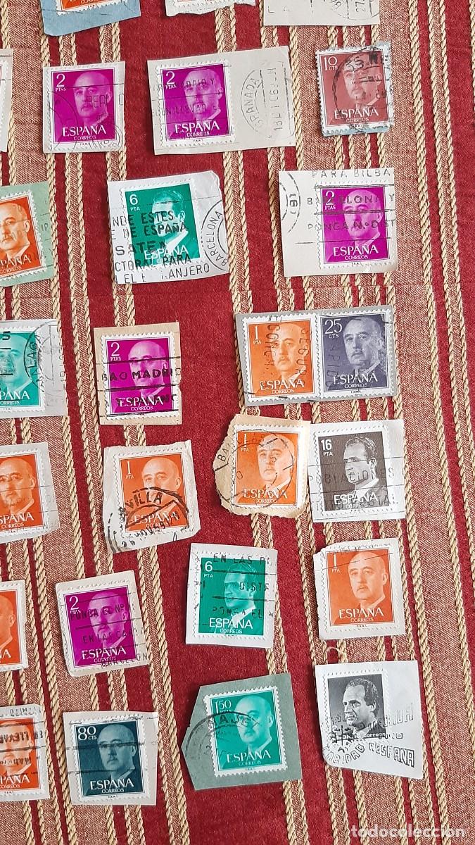 Sellos: (ESPA&Ntilde;A) LOTE DE SELLOS CON PAPEL EN USADO - Foto 6