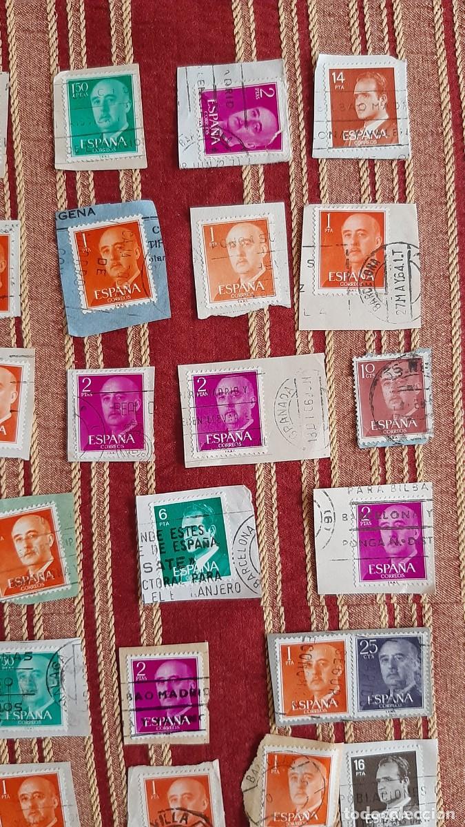 Sellos: (ESPA&Ntilde;A) LOTE DE SELLOS CON PAPEL EN USADO - Foto 7