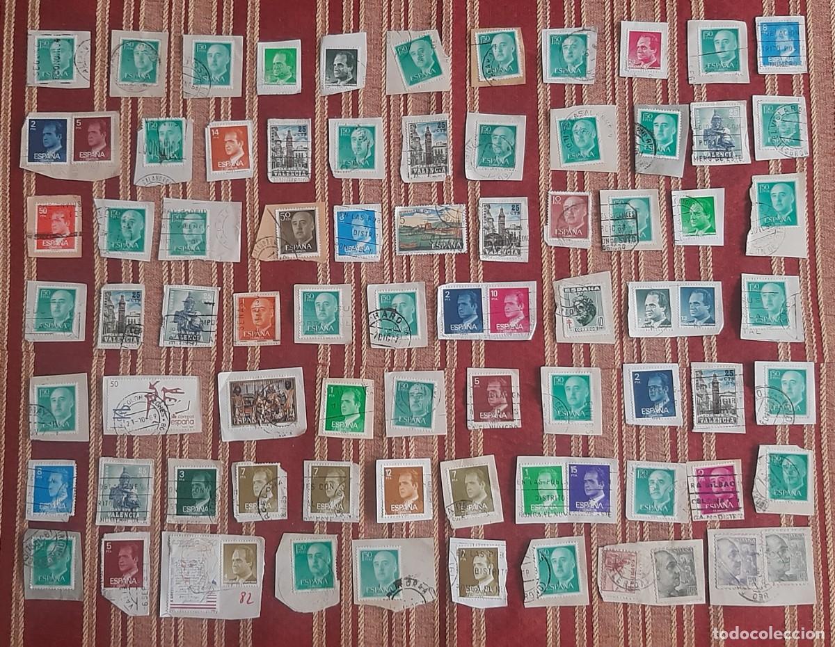 Sellos: (ESPA&Ntilde;A) LOTE DE SELLOS CON PAPEL EN USADO - Foto 1